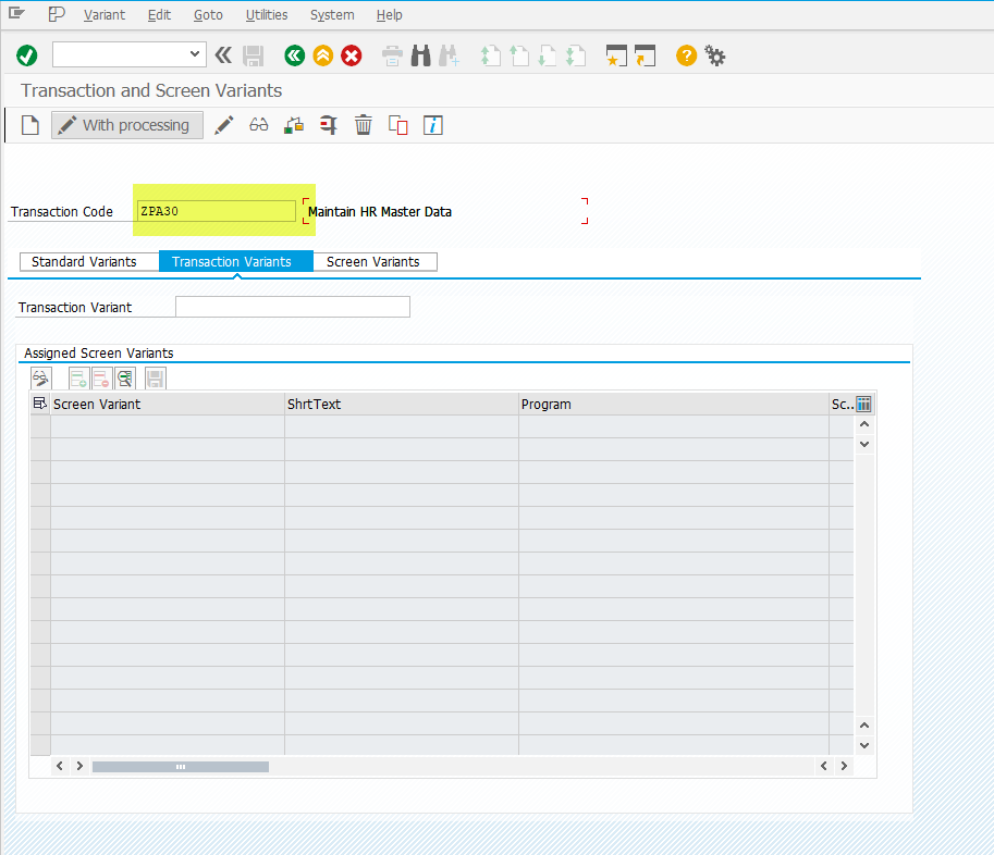 How to Create a Variant for a Transaction Using SHD0?